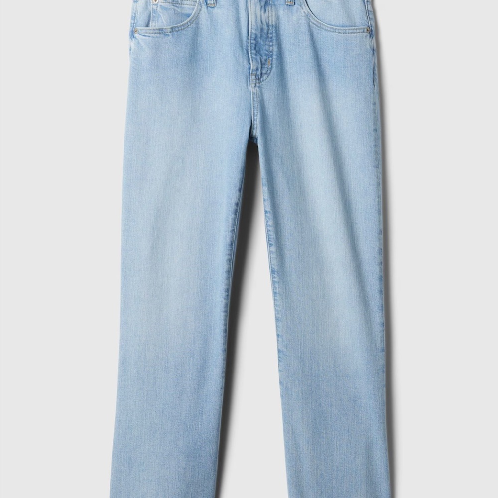 Gap Light Blue Straight Leg Jeans High Waisted Vintage Inspired - Picture 7 of 8